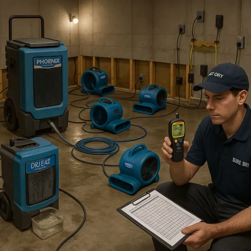 Structural Drying and Dehumidification process in Fremont County, ID